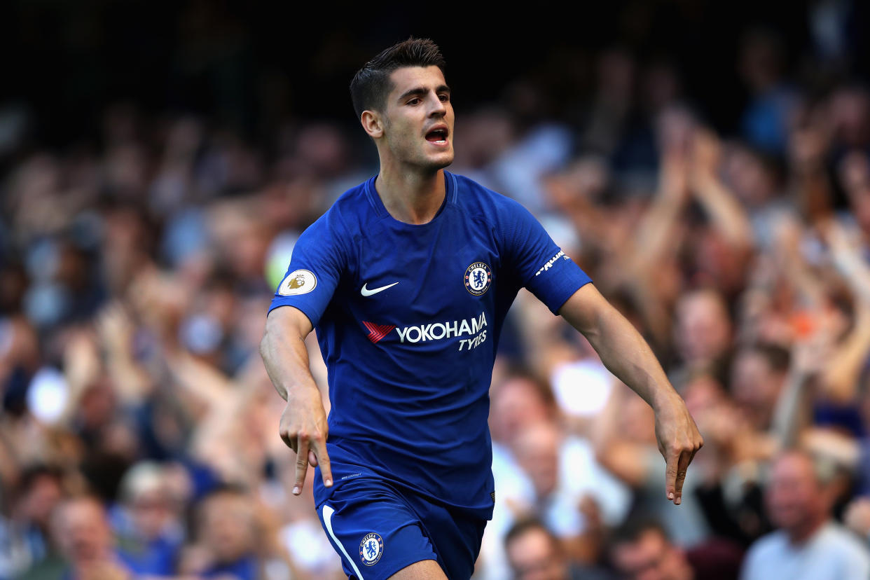 Alvaro Morata with his trademark celebration