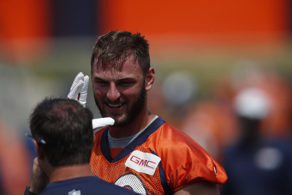 Jake Butt could be a deep sleeper in fantasy football this season. (AP Photo/David Zalubowski)