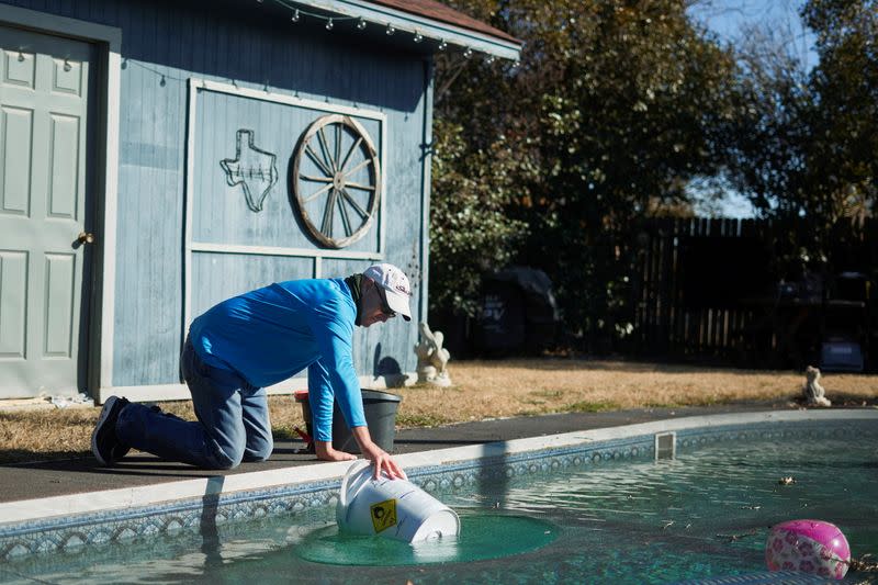 Aftermath of water outages caused by winter weather in Mineral Wells, Texas