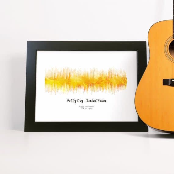 17) Watercolor Sound Wave Prints