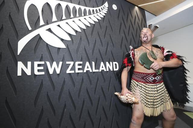 A traditional Maori ritual at the opening of the embassy