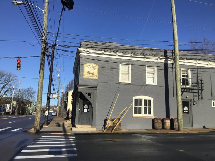 Justins’ House of Bourbon at 601 West Main St. in downtown Lexington, photographed Jan. 19, 2023. The vintage liquor was raided by the ABC after “complaints alleging several violations associated with Justin’s House of Bourbon for the improper acquisition, possession, transport, and sale of bourbon, including Vintage Distilled Spirits.”