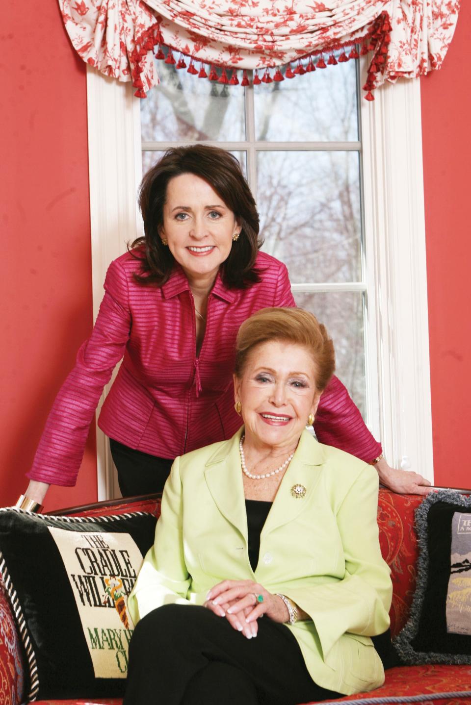 Authors Carol Higgins Clark and her mother Mary Higgins Clark inside Mary's Saddle River NJ home on April, 2, 2008.