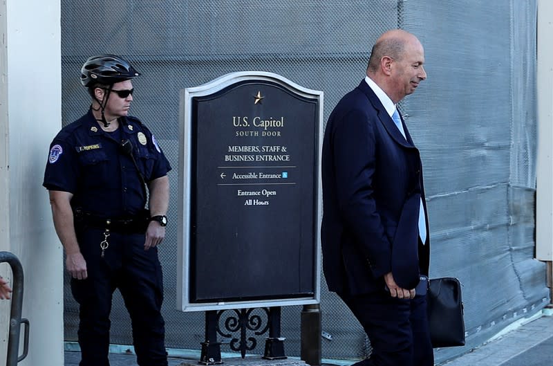 U.S. Ambassador to the European Union Sondland departs after House impeachment inquiry deposition at the U.S. Capitol in Washington