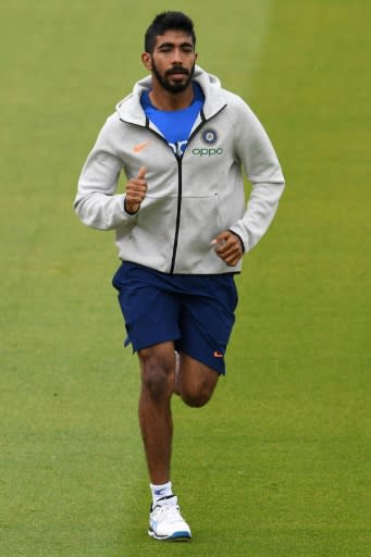 India's Jasprit Bumrah takes part in a training session at Old Trafford
