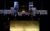 The stone of remembrance is seen in front of the Australian War Memorial in Canberra. Source: AAP