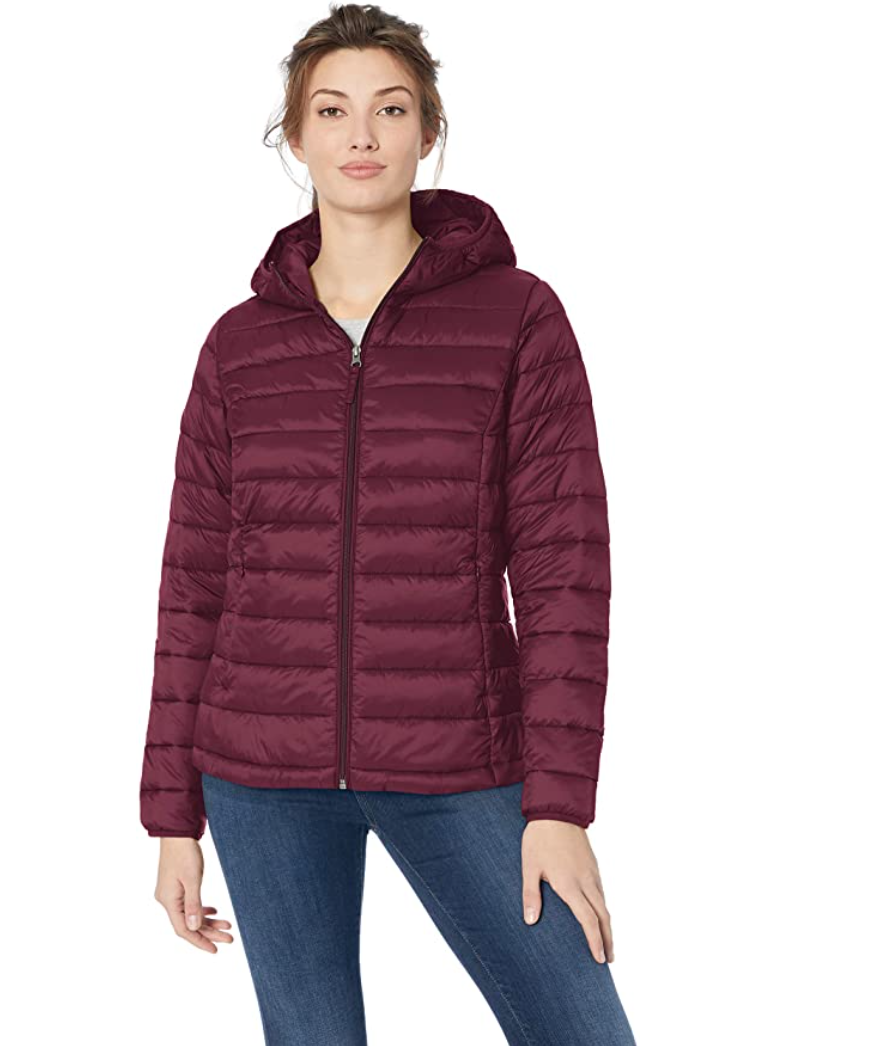 Amazon Essentials Women's Lightweight Water-Resistant Packable Hooded Puffer Jacket is on sale during Prime Day 2020. 