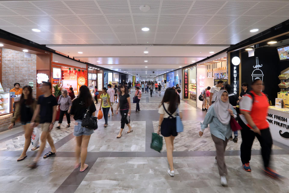 Underground retail link leading to Yishun MRT Station. (Photo: Frasers Centrepoint Singapore)