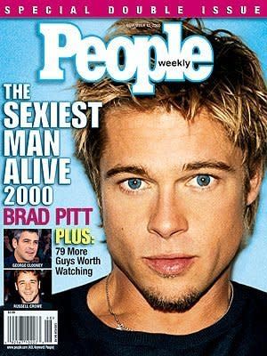Brad Pitt, 2000: Bringing in the millennium with beauty and frosted tips was none other than Brad Pitt. Receiving his second “Sexiest Man Alive” cover, Brad Pitt’s 2000 reign followed his never-to-be-forgotten roles in films like “Se7en,” “Fight Club,” “Seven Years in Tibet” and “Snatch.” The actor, who once wanted to be a journalist, has wooed many of Hollywood’s finest – and you know you’re a golden couple when you get celeb pet names like Brangelina. Similar to Mel Gibson and Nick Nolte when it comes to film selection, Brad Pitt tends to steer towards historical and war-related topics, more so recently. Brad will return to his role of Gerry Lane in “World War Z 2,” slated for release in 2017.