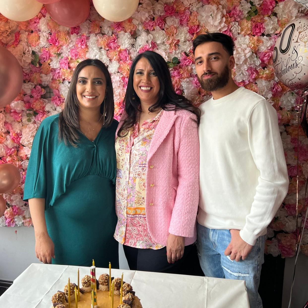 Jasbir Sahota with her daughter Nina Haer and son Harman Sahota before the incident