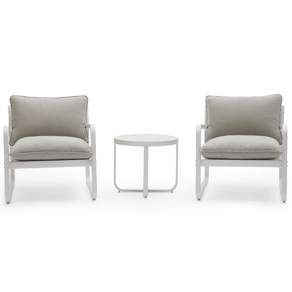 MoDRN Glam Merida 3-Piece Outdoor Lounge Chat Set (Photo: Walmart)