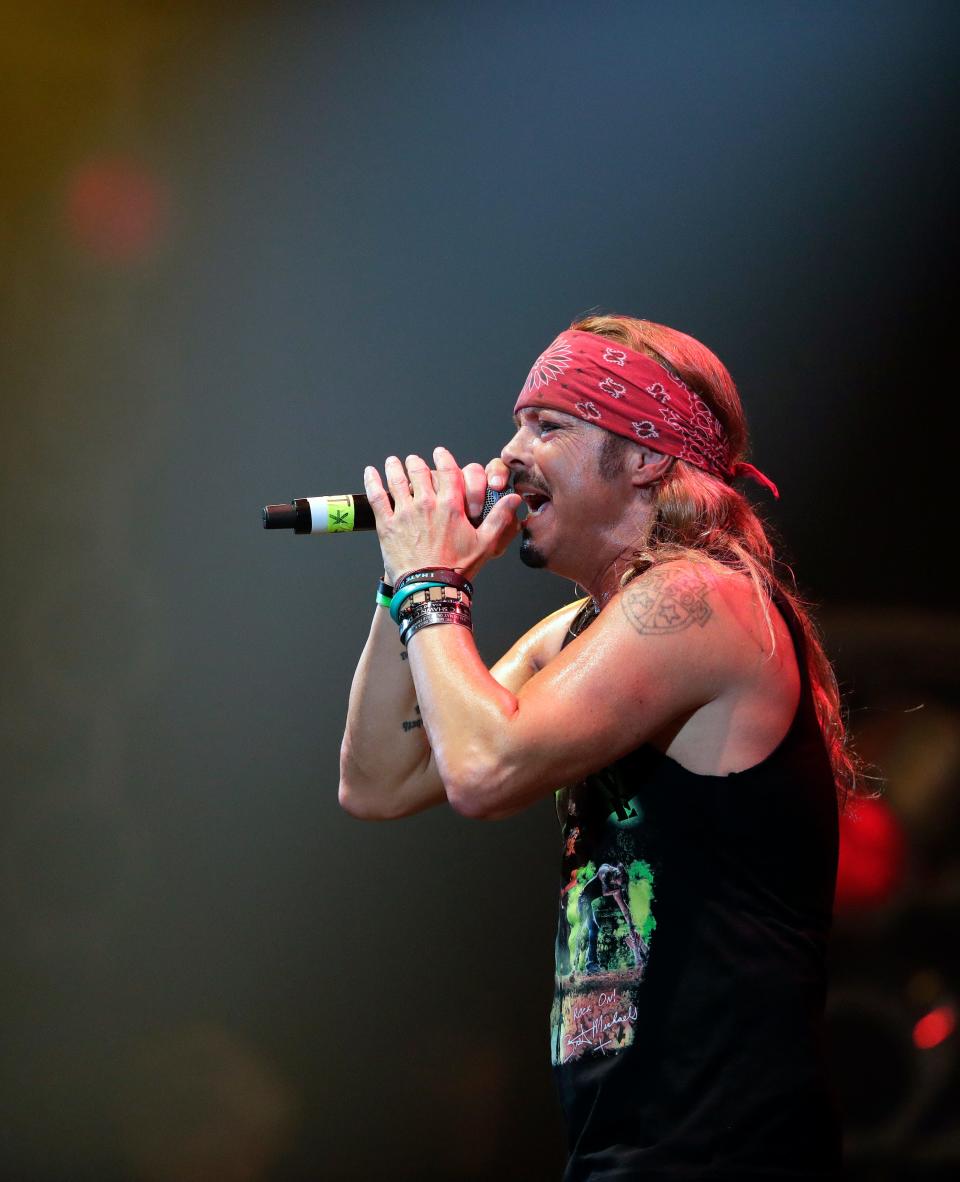 Bret Michaels performs in front of a sold-out crowd on April 6, 2019, during the last concert at Brown County Veterans Memorial Arena before the building is torn down.