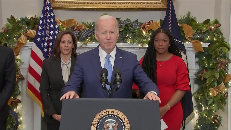 Joe Biden prend la parole à la Maison Blanche pour la libération de la basketteuse Brittney Griner, le 8 décembre. - Maison Blanche