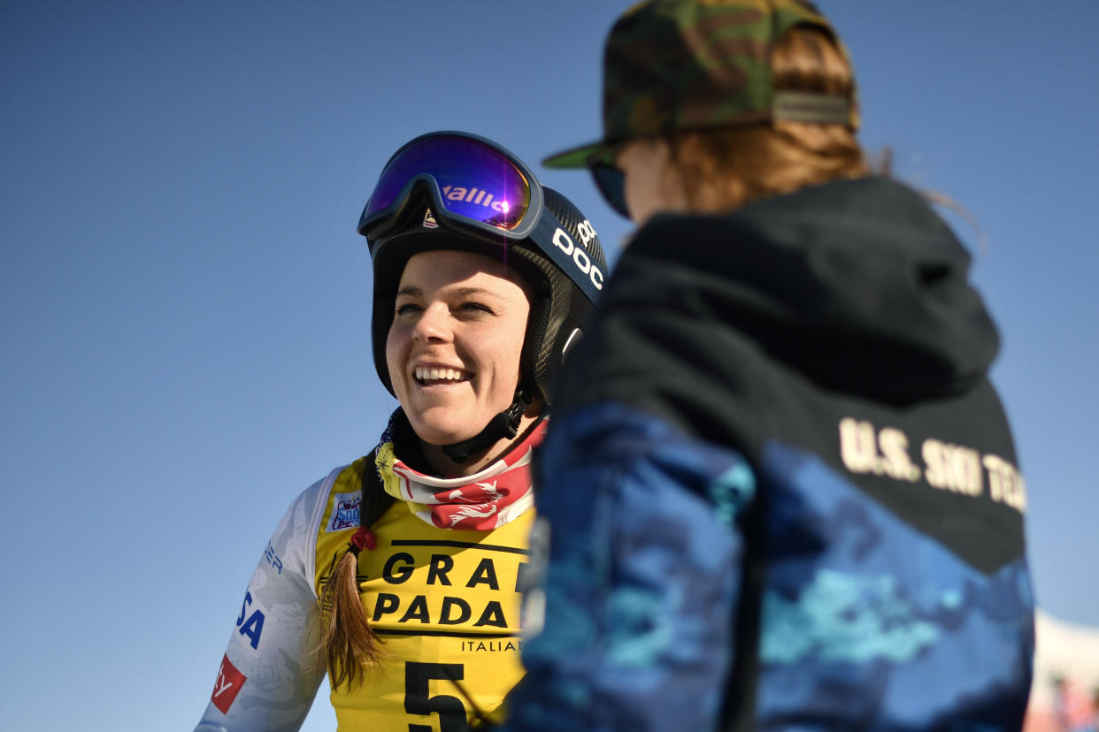 VAL D'ISERE, FRANCE - DECEMBER 16: Breezy Johnson of Team United States during the warm up of the Audi FIS Alpine Ski World Cup Women's Downhill Training on December 16, 2021 in Val d'Isere France. (Photo by Alain Grosclaude/Agence Zoom/Getty Images)