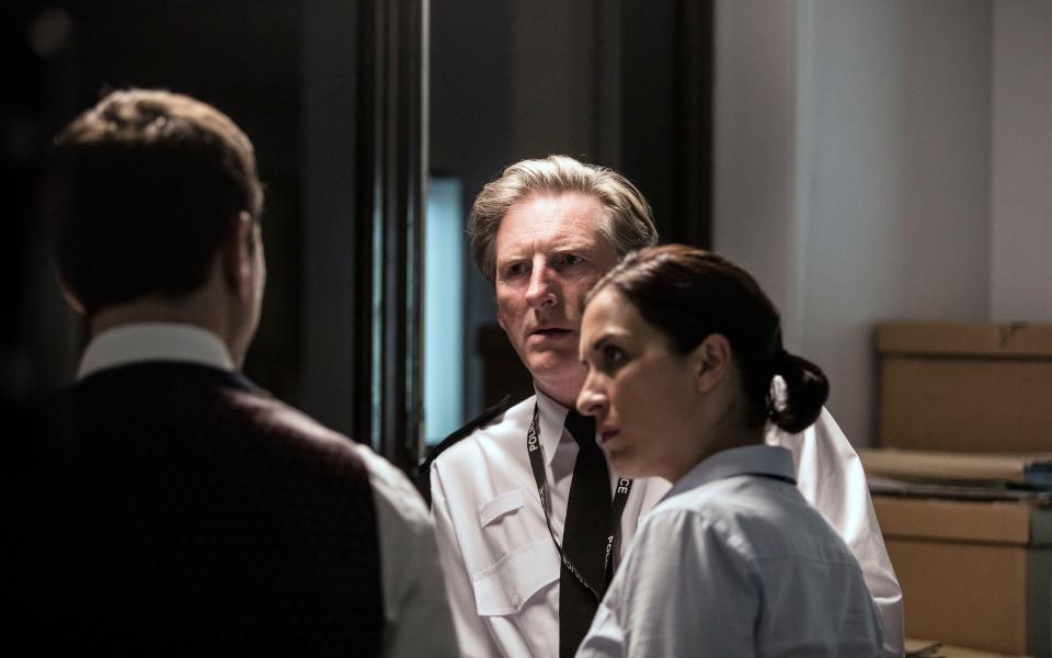 Martin Compston, Adrian Dunbar and Vicky McClure in Line of Duty - Credit: BBC/Aidan Monaghan