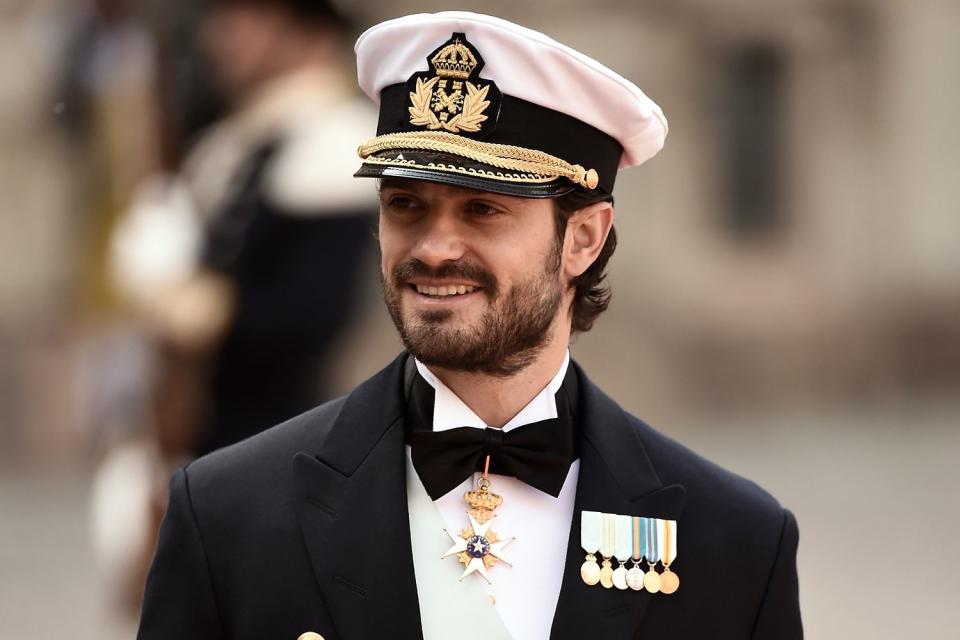 <p>Ian Gavan/Getty </p> Prince Carl Philip of Sweden arrives before his royal wedding at The Royal Palace on June 13, 2015 in Stockholm.