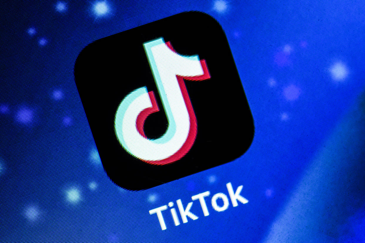 In this photo illustration Tiktok application is shown in Assam, India, on June 29, 2020. Indian Government on Monday banned as many as 59 mobile apps including Tiktok. The move comes as tensions between India and China. (Photo Illustration by David Talukdar/NurPhoto via Getty Images)