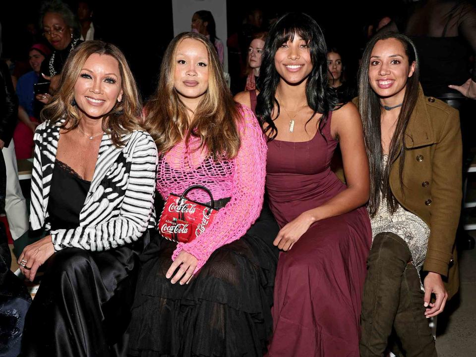 <p>Jamie McCarthy/Getty</p> Vanessa Williams, Jillian Hervey, Sasha Fox and Melanie Hervey attend the Pamella Roland show during New York Fashion Week