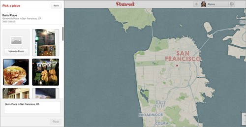 Pinterest screenshot showing map of San Francisco