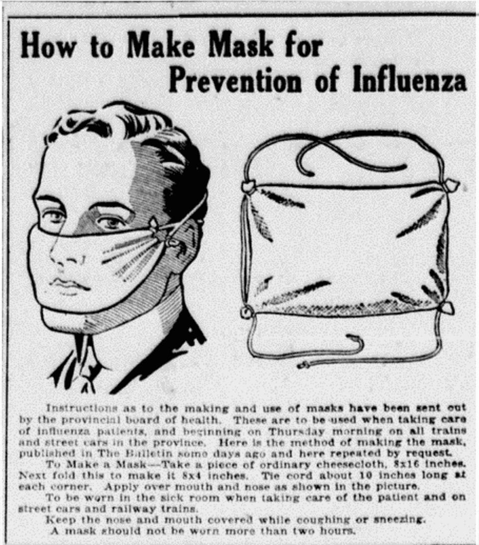 flu 1918 masks newspaper