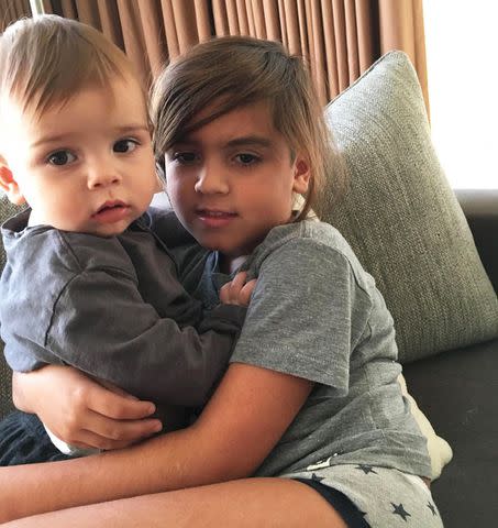 Kourtney Kardashian/Instagram Mason and Reign Disick take a sweet photo together