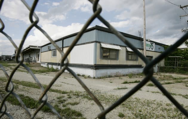A shuttered warehouse in Connersville (Darron Cummings / AP)