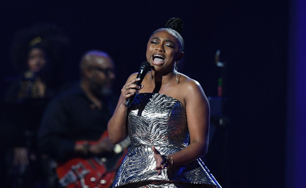 Samara Joy performs onstage during MusiCares Persons of the Year Honoring Berry Gordy and Smokey Robinson at Los Angeles Convention Center on Feb. 3, 2023 in Los Angeles, Calif. (Photo: Valerie Macon/AFP via Getty Images)