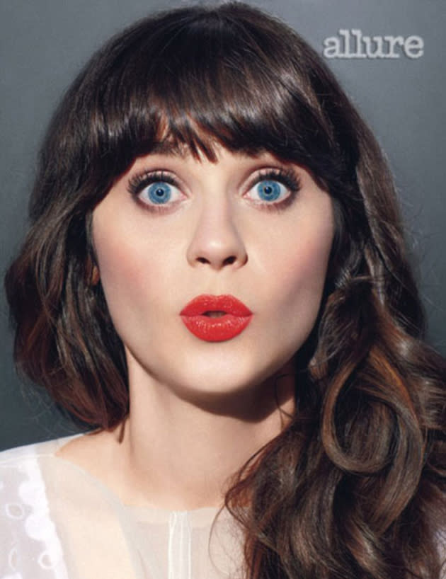 Zooey Deschanel looked amazing in a photo-shoot for Allure magazine. The actress went onto reveal that she feels that her hairstyle defines her. “Eyes and bangs is what I’m about,” she said. We have to say, we are loving her omg face!