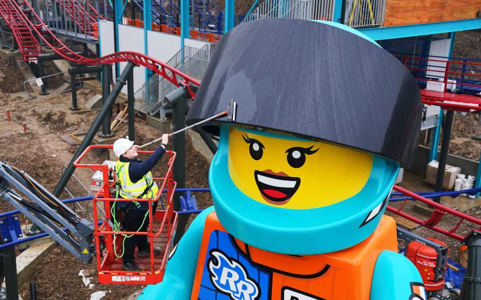 The world's tallest Lego minifigure features at the brand-new Legoland site named Woodland Village