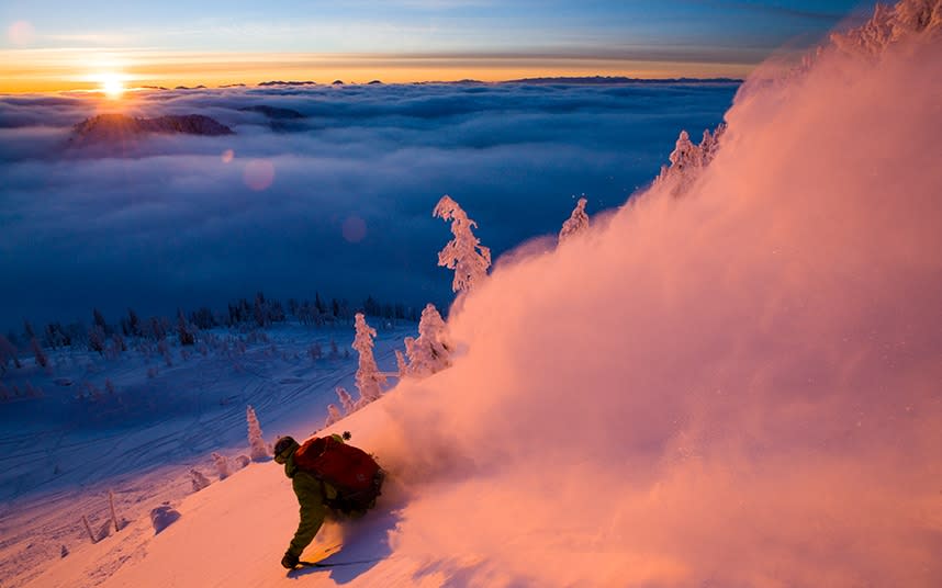 Blue skies and long days – just two of the benefit of skiing late in the season - This content is subject to copyright.