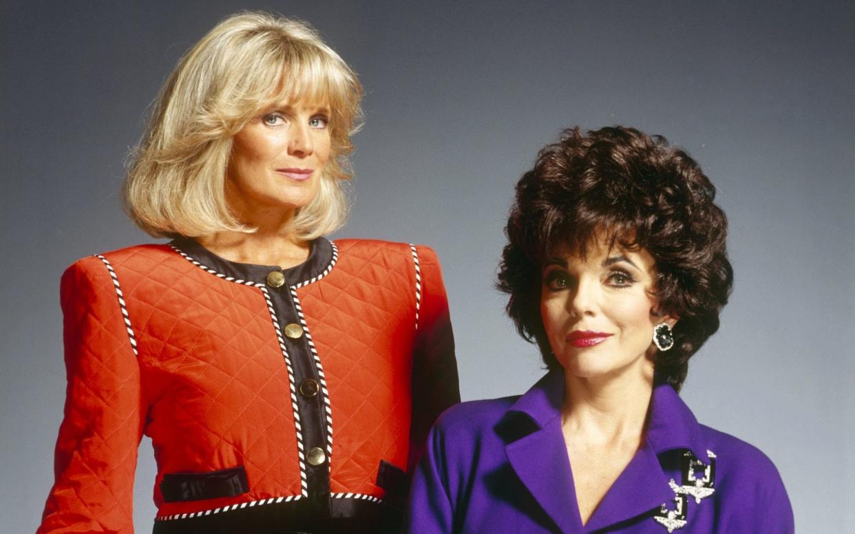 Linda Evans and Joan Collins in Dynasty: The Reunion - Getty Images Fee