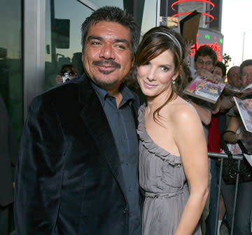 George Lopez and Sandra Bullock at the Hollywood premiere of TriStar Pictures' Premonition