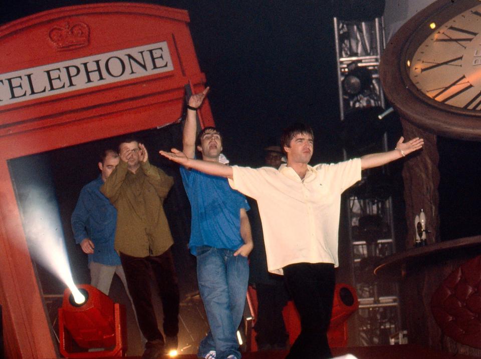 Oasis performing at Earl's Court on the Morning Glory tour in 1995