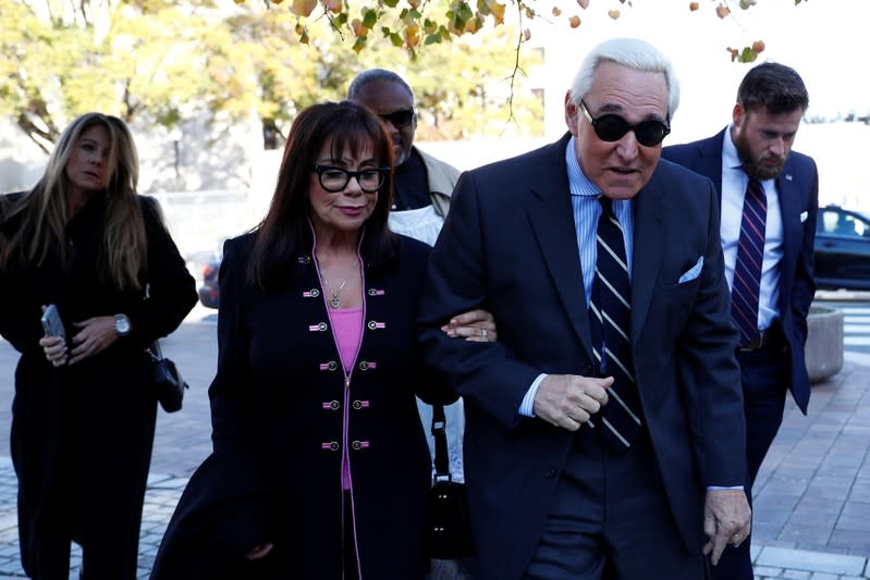 Former Trump campaign adviser Stone arrives for his criminal trial at U.S. District Court in Washington