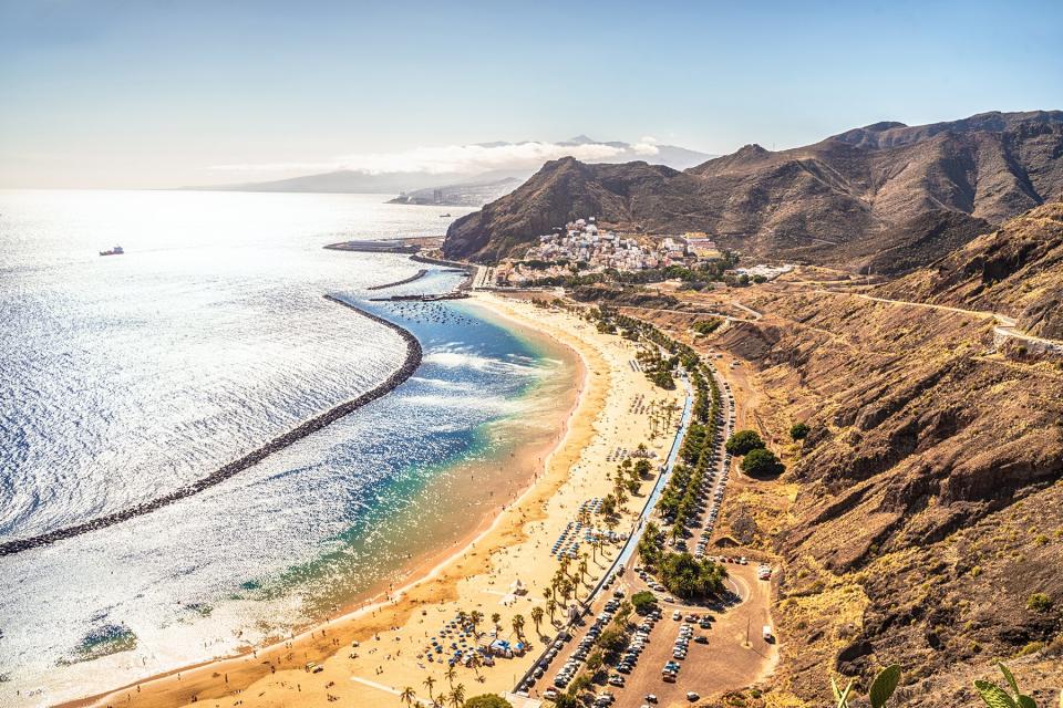 Las Teresitas beach and San Andres village, Tenerife, Canary Islands, Spain