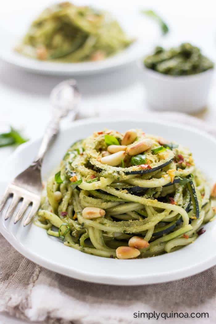 8) Quinoa Pesto Zucchini Noodles