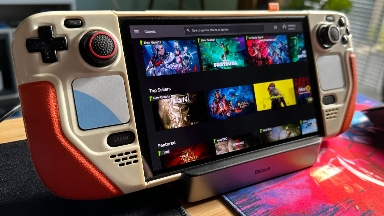  GeForce Now running on a Steam Deck OLED. 