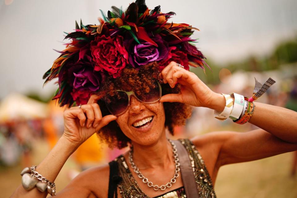 Festivalgoers entered into the spirit (PA)