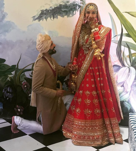 Sonam Kapoor tied the knot to her boyfriend of two years Anand Ahuja earlier in the week. Photo: Instagram/anaitashroffadajania