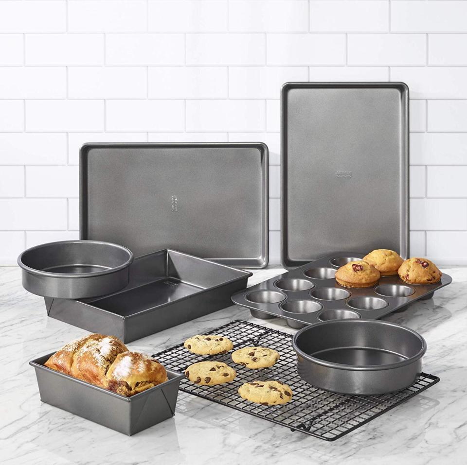 Whether you love making brownies from the box or know how to&nbsp;<br />make a strawberry souffl&eacute;, you'll be grateful for this bakeware set from Chicago Metallic. The eight-piece set includes a loaf pan, muffin tin and even a cooling rack. <a href="https://amzn.to/2Obs0jg" target="_blank" rel="noopener noreferrer"><strong>Originally $60, get it for $51 on Amazon</strong></a>.&nbsp;