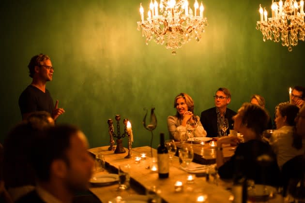 Michael Hebb's 1st death dinner, held in San Francisco in Oct 2012. (Wayne Price)