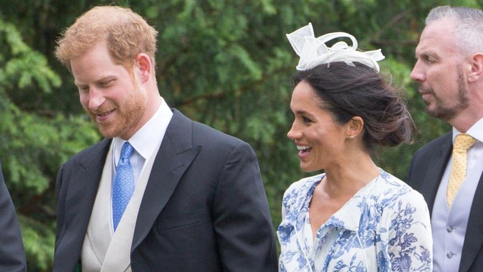 See how the royal's gorgeous blue and white dress has an unexpected resemblance to one of Princess Diana's timeless looks.