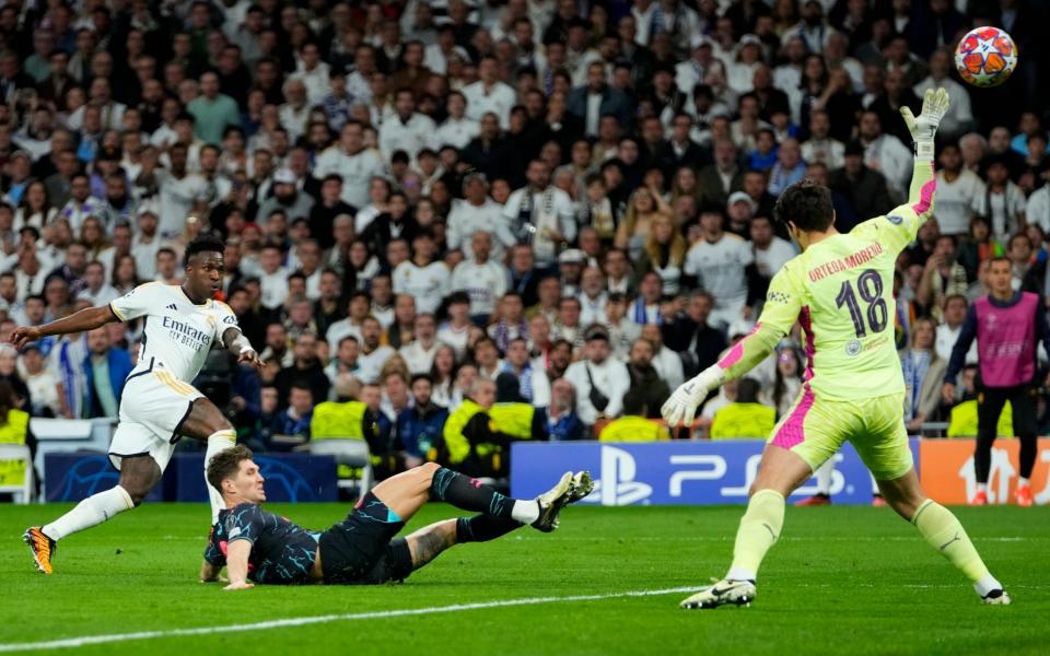 Vinicius Junior shoots over the bar