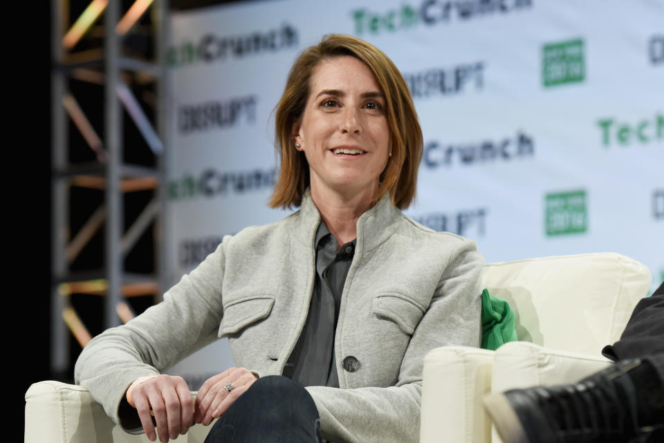 NEW YORK, NY - MAY 09:  Co-founder and CEO at Modsy Shanna Tellerman speaks onstage during TechCrunch Disrupt NY 2016 at Brooklyn Cruise Terminal on May 9, 2016 in New York City.  (Photo by Noam Galai/Getty Images for TechCrunch)