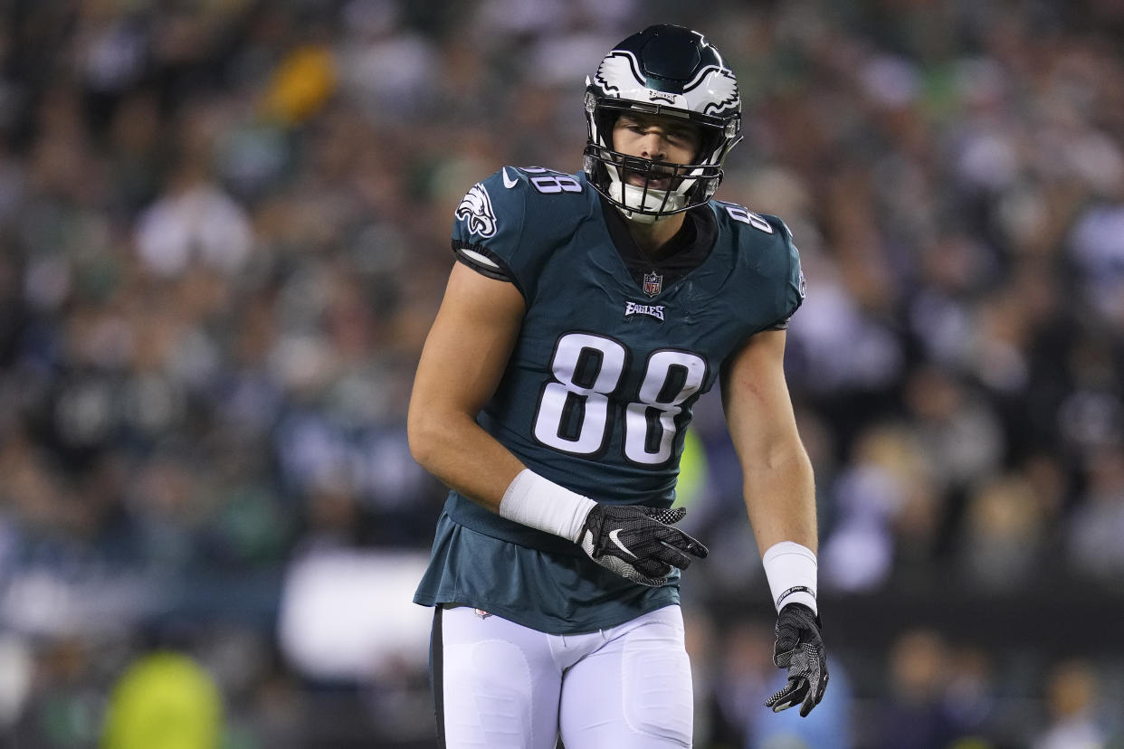 Dallas Goedert #88 of the Philadelphia Eagles has big fantasy potential