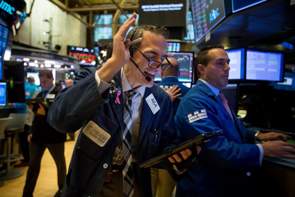 Don't panic: Wall Street traders were on high alert last week as stocks fell alarmingly: Bloomberg via Getty Images