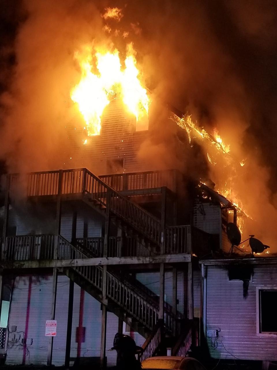 Firefighters responded to a three-alarm fire at 118 North Central St. the evening of Jan. 27, 2022.