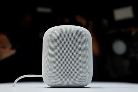 A prototype Apple HomePod is seen during the annual Apple Worldwide Developer Conference (WWDC) in San Jose, California, U.S. June 5, 2017. REUTERS/Stephen Lam