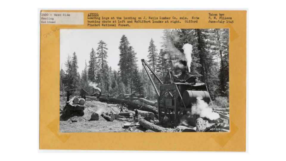 The railroad caused significant deforestation in the West. (Photo: National Archives and Records Administration)