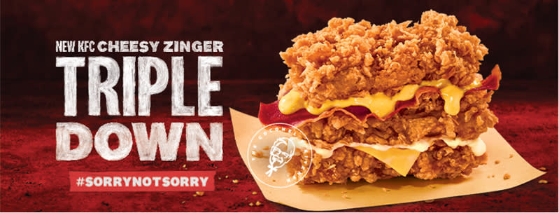 Kfc Triple Cheesy Triple Down banner